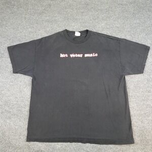 Vintage Hot Water Music Shirt Mens 2XL Black Punk Rock Band Tee Cinder Block